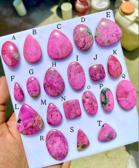 Natural Pink Cobalt Calcite Cabochon, For jewellery making Flat Back Gemstone