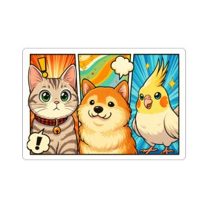 Pegatinas troqueladas de mascotas: arte animal divertido para portátiles, diarios, regalos, amantes de las mascotas y decoración del hogar.