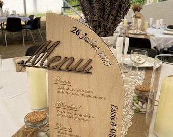 Menu personnalisé en bois (Livraison gratuite)