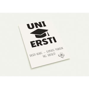 Tessera per matricole universitarie | Cartolina divertente per l'inizio degli studi | Biglietto di congratulazioni per matricole | Regalo di studio | Tessera stampata per l'iscrizione all'università