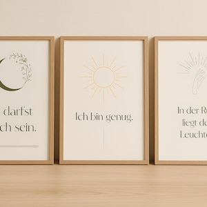 Printable Boho Wall Decor Set of 3 | Affirmations Soul Time | Digital Download PDF A4 | Selfcare Poster to Print