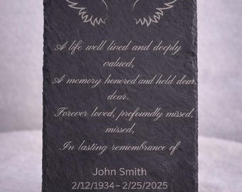 Angel Wings Memorial Slate