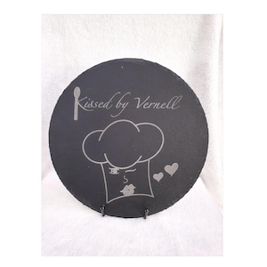 Business Charcuterie Board, Personalized Round Slate Charcuterie Board, Round Cheese Serving Board, Custom Slate Cutting Board