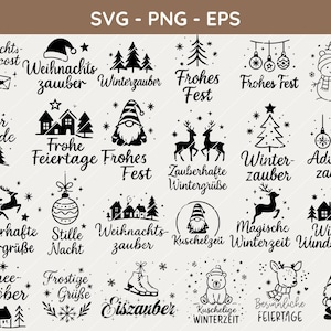 Christmas plotter file | Merry Christmas SVG | German Christmas sayings | Christmas laser file | Winter magic Cricut, Christmas decorations