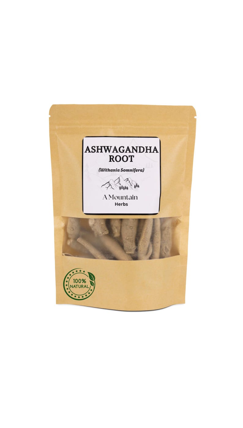 Dried Organic Ashwagandha Root – Withania somnifera – naturally sourced and sun-dried to preserve potency. Known for its adaptogenic properties, ashwagandha is used in herbal teas, tonics, and holistic remedies to promote energy balance, calmness, and vitality. Pure, chemical-free, and suitable for home apothecaries.