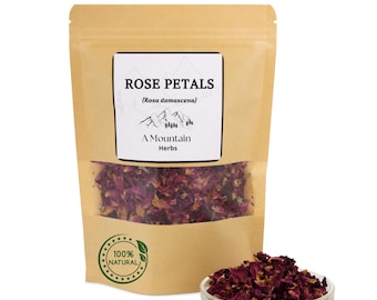 Organic Dried Rose Petals: Rosa Canina, Natural Pink With No additives or Preservatives