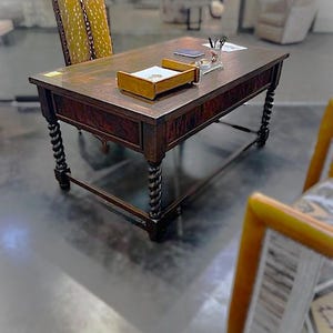 Concho Desk, Rustic desk, Writing Desk With Drawers And Cowhide