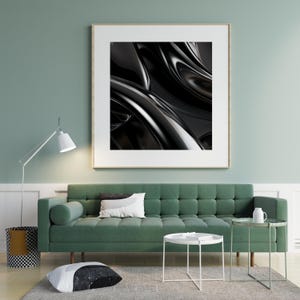 Black Gold Abstract Art Print | Luxury Liquid Marble Wall Art | Modern Metallic Digital Download | Contemporary Home Decor