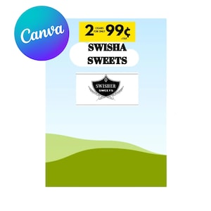Sweets canva frame template, drag and drop photo or design, DIY sweets package, Cigar wrap template, Sweets party favor, Custom Cigar wrap
