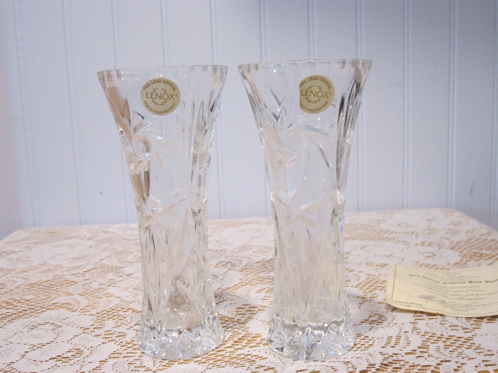 Two Lenox Crystal Star Vases Etsy
