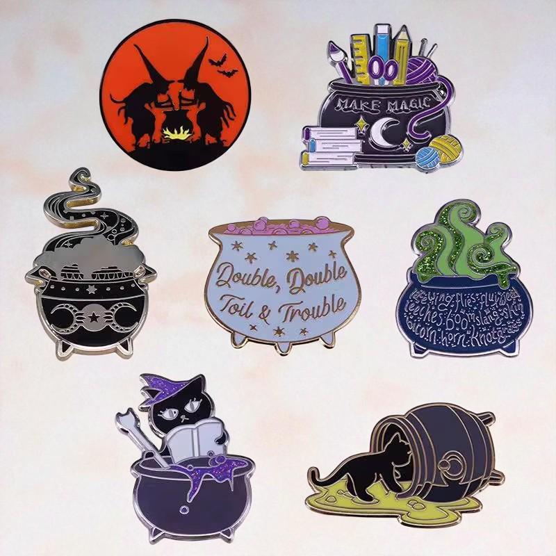 Scary Witch Brooch Pin: Magic Anime Halloween Badge - Etsy  display picture 3