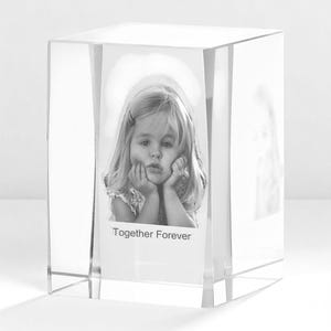 Custom 3D Photo Crystal Ornament – Personalized Clear Engraved Keepsake Gift