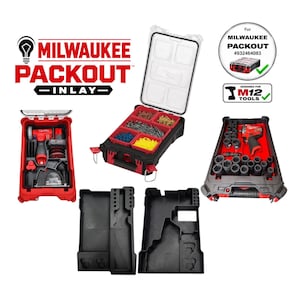 Milwaukee Packout-insats M12 verktygsinläggsorganisatör (flera alternativ)