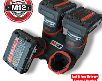 Milwaukee M12 Batteriehalter • 4-Slot Wandhalterung, Garagenaufbewahrung
