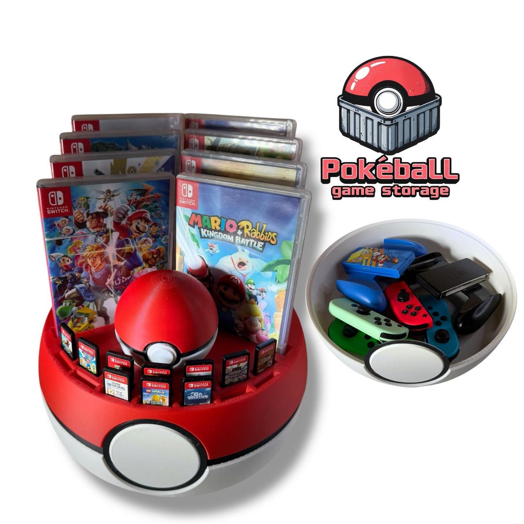 Pokéball Nintendo Switch Game Holder | 35 Slot Game Rack Stand | Switch ...