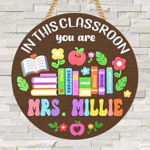 Custom Teacher 3D Door Hanger, Classroom Decor,Teacher Gifts, Custom Teacher Door Hanger, Back To School, Classroom Decor,Welcome Sign
