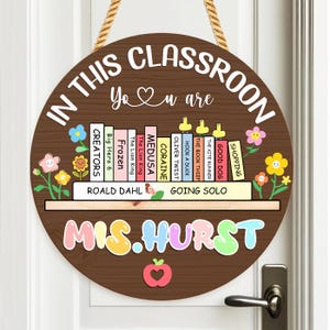 Custom Teacher 3D Door Hanger, Classroom Decor,Teacher Gifts, Custom Teacher Door Hanger, Back To School, Classroom Decor,Welcome Sign