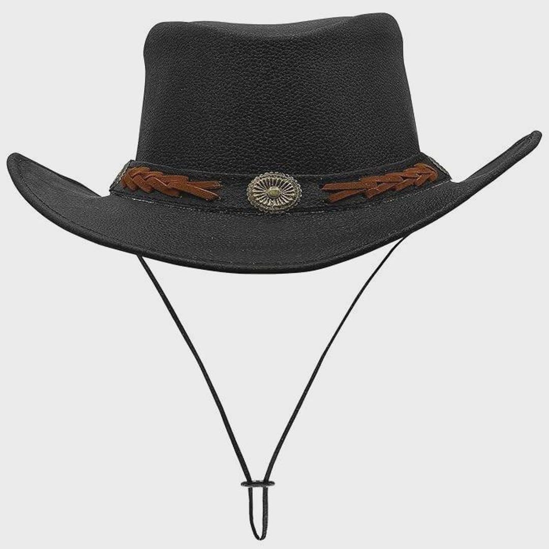 Men’s & Women’s Shapeable Leather Cowboy Hat | Vintage Wide Brim - Etsy