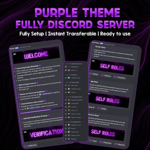 Purple Theme Discord Server | Gaming Community Setup (Instant Transfer)