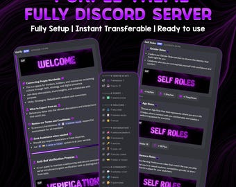 Lila Discord Einrichten | Neon Theme Layout (Digitaler Download)