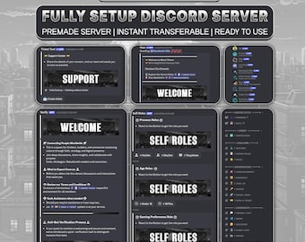 Server Discord Black / Community completamente configurata / Design moderno (digitale)