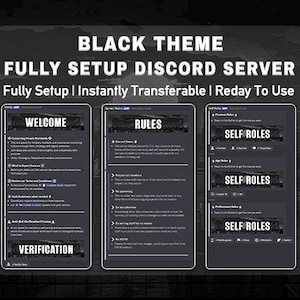 Vollständiges Discord Set-up | Schwarzes Thema | Modern & Professionell | Zocken, Community, Freunde