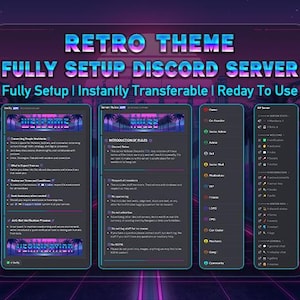 Tema de servidor de Discord Retro Vaporwave / Configuración lista para usar