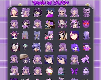 Lila Discord Emoji Pack | 300+ animierte Emotes (Instant Download)