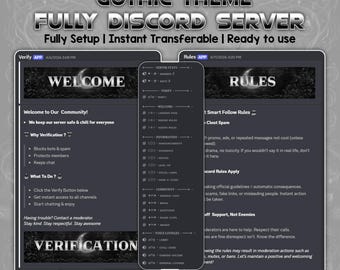 Gothic Discord Einrichten | Dark Black Community (Instant Download)
