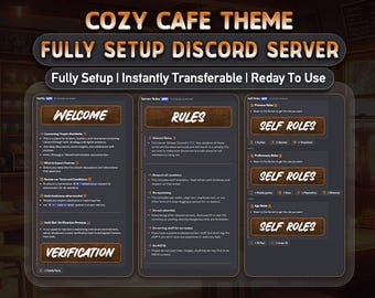 Gemütlicher Cafe Discord Servierer | Vollständig einstellbares Theme