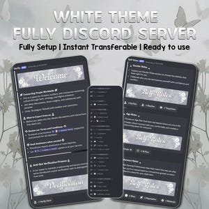 Serveur Discord à thème blanc | Configuration complète, transfert instantané (Jeux, Créateurs)