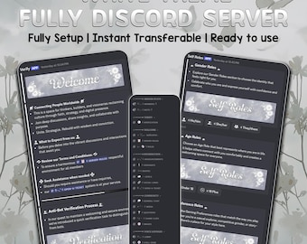 White Theme Discord Server | Fully Setup, Instant Transfer (Gaming, Creator)
