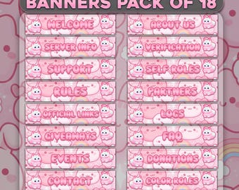 Kawaii Katze Discord Banner | Pastell Rosa Töner (Digitaler Download)