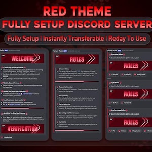 Red Theme Komplett eingerichteter Discord Serr | Zocken, Gemeinschaft