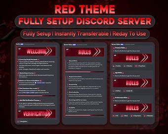 Red Theme Komplett eingerichteter Discord Serr | Zocken, Gemeinschaft