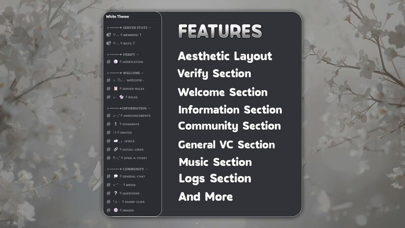 White Theme Discord Server | Aesthetic Discord Setup | Minimal Clean ...
