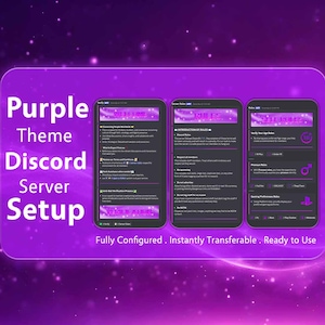 Fully Setup  Community Discord Server | Purple Theme | Aesthetic Server Template | Instant Download & Ownership Transfer