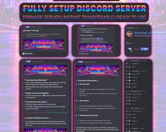 Servidor Discord temático para la comunidad de videojuegos / Comunidad totalmente configurada (Transferencia instantánea)