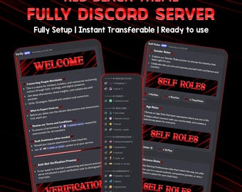 Red & Black Discord Ordner | Modernes Gaming Community Design
