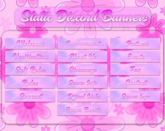 Rosa Discord Banner Pack | Serviergrafiken (Digitaler Download