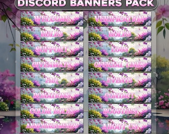 Pink & Weiss Discord Banner | 18 Pastell Platzer Header (Digitaler Download)