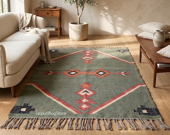Traditional area rug Handmade Wool Rug Living Room rug Washable Rug Boho Decor Rug Area 8x10 Flat Weave Rug South West Rug 9x12 Kilim Rugs
