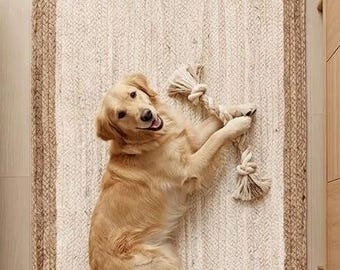 Handwoven Jute Runner Rug Eco-Friendly Hallway Carpet Bohemian Decor, Custom Size