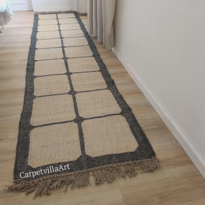 Multi Sizes Runner Rug for Stair Handwoven Geometric Indian Kilim Eco Friendly & Sustainable Kitchen, Bedside, Hallway, Entry, Custom
