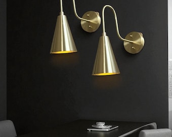 Handmade Brass Mid Century Modern Wall Sconce - Minimalist Lighting