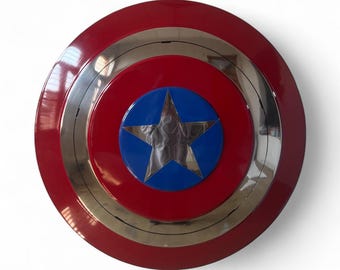 22‑Inch Metal Captain America Shield – Collector Grade, Adjustable Back Straps