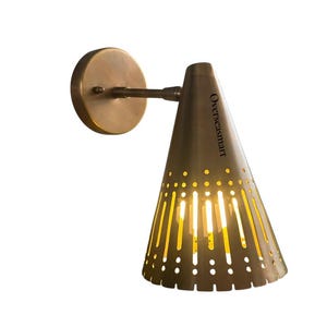 Mid-Century Modern Brass Wall Sconce - Single Arm Lighting Fixture