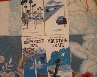 Set of 4 ride the texas trail brochures 70s