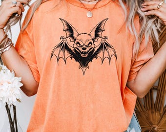 Halloween Vampire Bat Graphic T-Shirt, Spooky Costume Tee