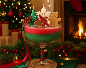 Bougie de soja de Noël fabriquée à la main, décoration de maison de vacances, cadeau de fête